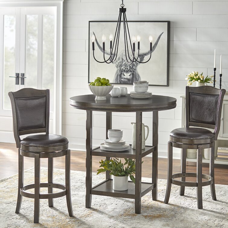 Tall round kitchen discount table and chairs